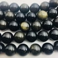 thumbnail image 6 of K-KED Gold Sheen Obsidian Smooth Round Beads 4mm 6mm 8mm 10mm 12mm 15.5" Strand-6 mm, 6 of 8