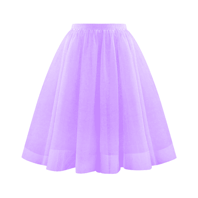Large - Size Women's Waist - Pleated Mesh Mid - Length A - Line Skirt - Soft and Fashionable