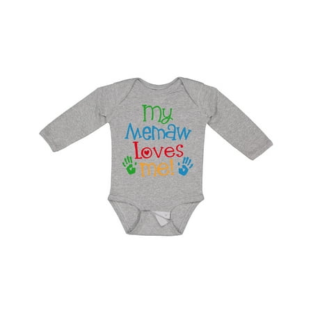 

Inktastic My Memaw Loves Me Gift Baby Boy or Baby Girl Long Sleeve Bodysuit