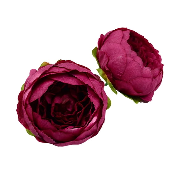 Cotton Cloth Round Peony Single Simulated Flower,Artificial Round Peony Flower Heads Flower Buds for Wedding Flower Wall & Arrangement,Bridal Bouquets, Table Centerpieces, Parties,(Wine,)