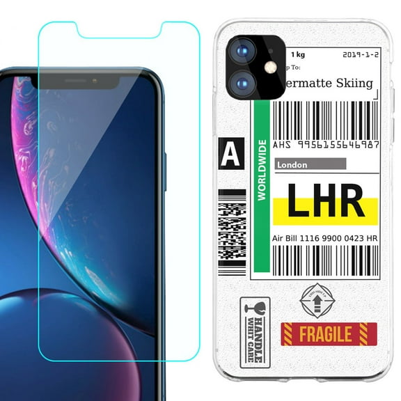 For Apple iPhone 11 Case , Slim-Fit TPU Protective Phone Case with Tempered Glass Screen Protector, by OneToughShield ® - Mail / London