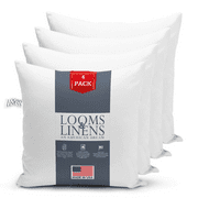 Looms & Linens Square Throw Pillow Form Insert 100% Premium Polyester Filled 4 Pieces 12x12" Pillow Form