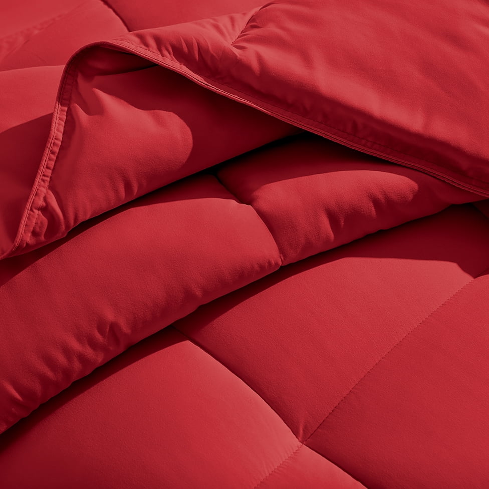 Bare Home Ultra-Soft Goose Down Alternative Comforter Set, King/Cal King, Red