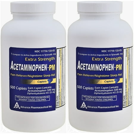 Acetaminophen PM Generic for Tylenol PM 1000 Caplets Pain Reliever & Nighttime Sleep (Best Medicine For Headache And Fever)