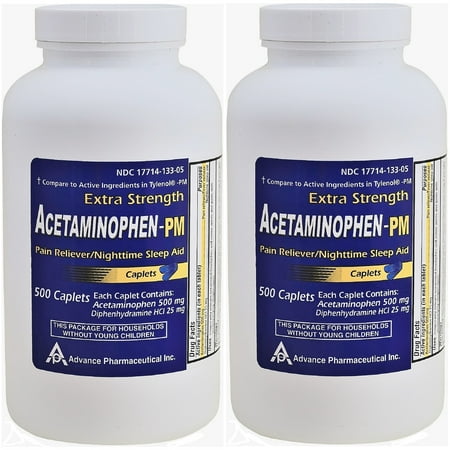 Acetaminophen PM Generic for Tylenol PM 1000 Caplets Pain Reliever & Nighttime Sleep (Best Otc Sleeping Pills For Long Flights)