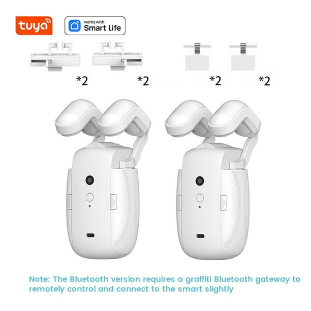 2 UNIDS TUYA Inteligente Bluetooth Robot Roman Rod Track/T/U-Rail Pistas 3-En-1 Cortina Automática Cortina Abridor Remoto
