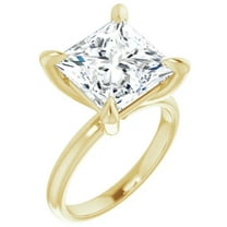 3 Carat Lab Diamond Engagement Ring Princess Cut 14k Yellow Gold