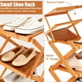 thumbnail image 3 of Bamboo Folding Shoe Rack for Entryway, Narrow Installation Free Dorm Closet, Vertical Front Door Entrance, 3 of 4