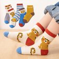 thumbnail image 4 of NOLDARES Toddler Mid Calf Cotton Socks, Reinforced Heel Toe Durable for Boys Girls Daily Rough Play, School & Sports 5-Pairs, 4 of 5