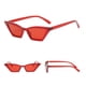 thumbnail image 4 of Gafas de sol pequeñas con montura de plástico y lentes planas tipo ojo de gato para mujer rojo, 4 of 8