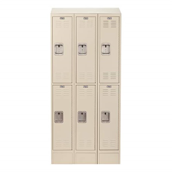 Learniture Deluxe 3-Wide Double-Tier School Lockers 12 W x 12 D Opening Ready to Assemble,