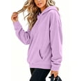 thumbnail image 6 of Women's Oversized Corduroy Hoodie, Long Sleeve Pullover Sweatshirt with Kangaroo Pocket, Casual Fall Winter Top | CSEONE,Purple S, 6 of 7