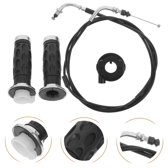 PBPBOX 1Set Dirt Bike Throttle Cable Replacement Parts with Comfortable Grip Black