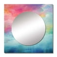 thumbnail image 2 of Designart "Northern Lights in Watercolor III" northern lights Coral Large Square Mirror - Square Bedroom Mirror Printed Wall Decor - Traditional Square Printed Wall Mirror Art, 2 of 5