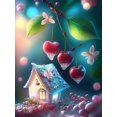 thumbnail image 1 of Kit completo de pintura de diamantes 5D para adultos, bordado de diamantes, 40 x 30 cm (casa de dibujos animados) (verde), arte de diamantes de imitación para decoración del hogar, 1 of 4