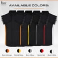 thumbnail image 7 of BIKER WEAR USA Men's Shirt Vertical Reflective Safety Lining Sleeveless Shirt with Pockets & Cut-Off Sleeves Black/Orange, 7 of 7