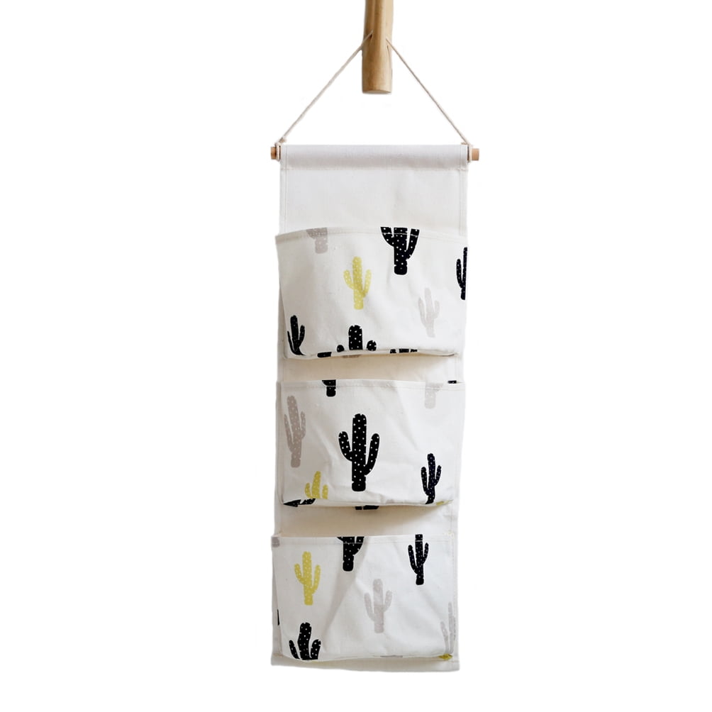 homecube linen cotton fabric wall door cloth hanging storage bolsa case 5 pocket home organizer