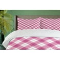thumbnail image 4 of Ambesonne Geometric Duvet Cover Sets, Diagonal Pastel Color, 2-Queen, Fuchsia Pale Pink White, 4 of 7
