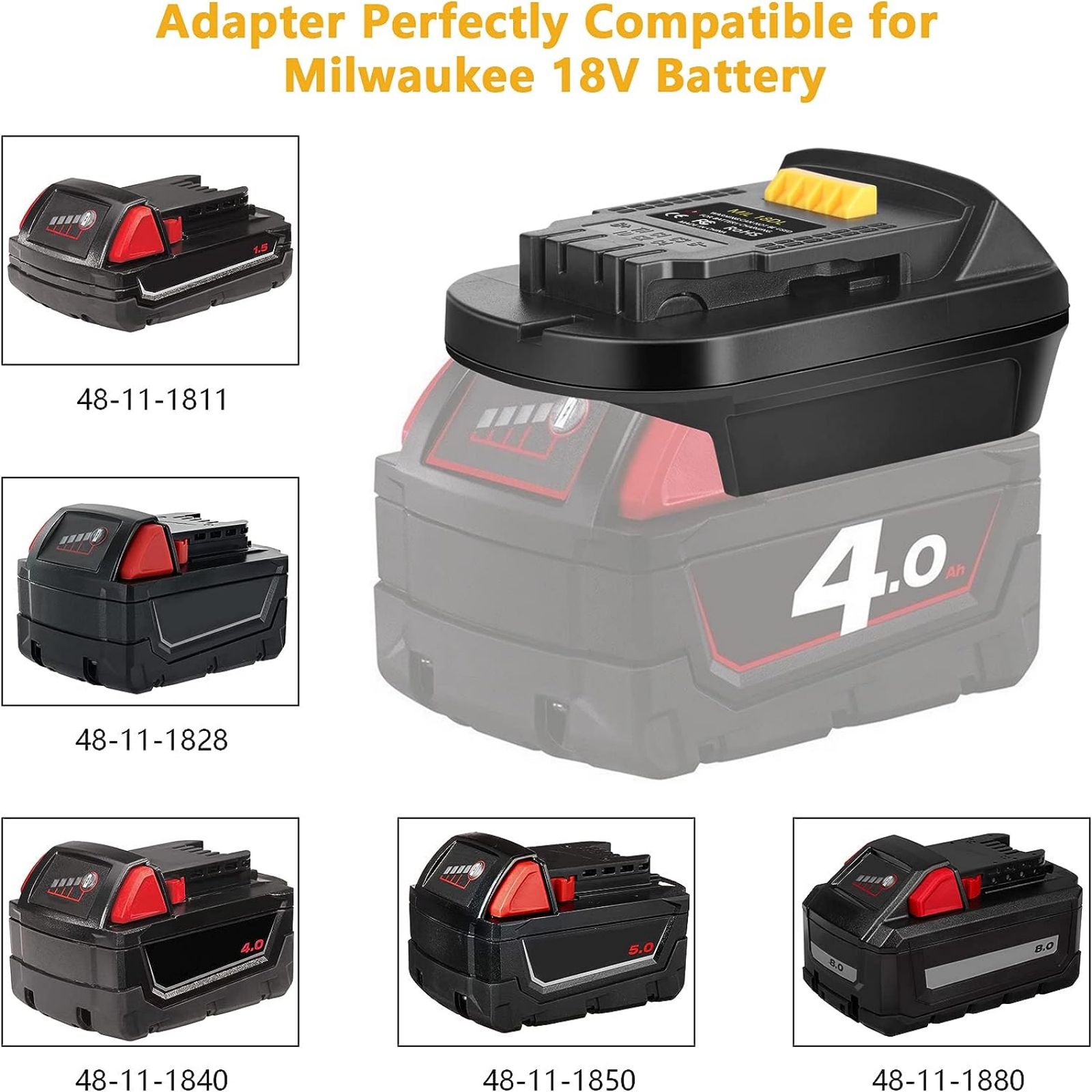 Battery Adapter Converter for Milwaukee 18V Li-Ion Batteries to Dewalt 20V Tool