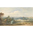 thumbnail image 2 of John Varley 14x10 Black Ornate Wood Framed Double Matted Museum Art Print Titled: London from the South West (1831), 2 of 5
