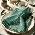 thumbnail image 3 of Vargottam Green Leaves Print Cotton Muslin Napkins - Set of 12, 20-Inch, Luxurious Soft Cloth Napkins for Dining & Events, Absorbent, Washable & Tableware, 3 of 7