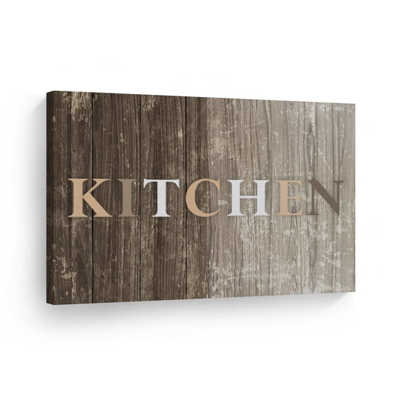 Smile Art Design Kitchen Lettering on Wood Vintage Kitchen Canvas Wall Art Print Restaurant Cafe Dining Room Farmhouse Decor Modern Housewarming Gift 30x40