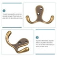 thumbnail image 6 of TABLZONE Copper Wall Hooks Heavy Duty Coat Hangers Light Brown 3 Pieces Home Organization, 6 of 6