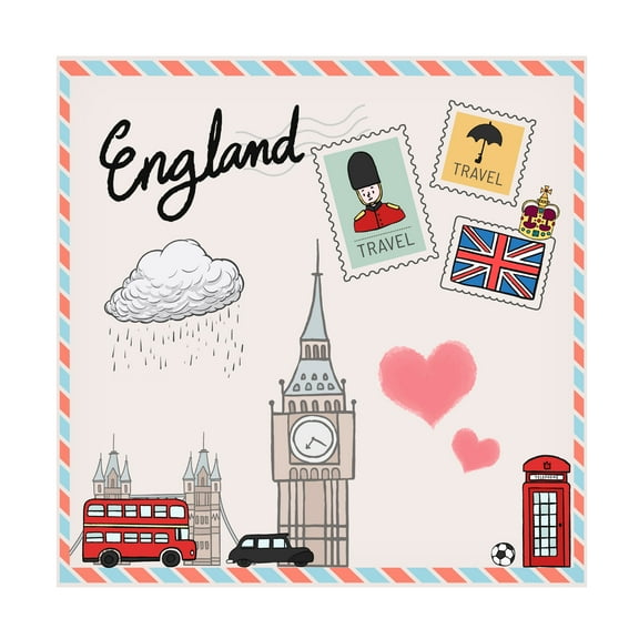 The Font Diva 'England' Canvas Art
