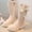 Beige, variant on Girls Boots, Fashion Rhinestone Bow Non Slip Fall Winter Princess Boots Black 13.5