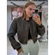 thumbnail image 5 of Chaqueta de cuero con cremallera y bolsillo para mujer, abrigo corto de manga larga con cuello redondo, color liso, 2024, 5 of 5