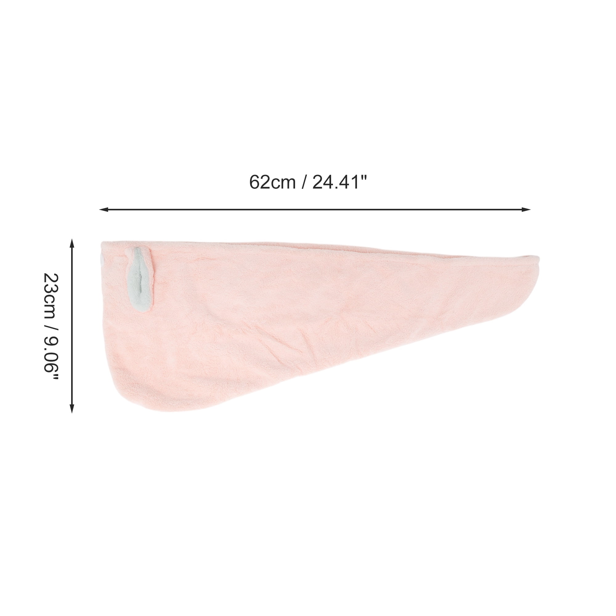 Unique Bargains 1pc Absorbent Cartoon Rabbit Ears-shaped Hair Towel 24.41"x 9.06" Pink