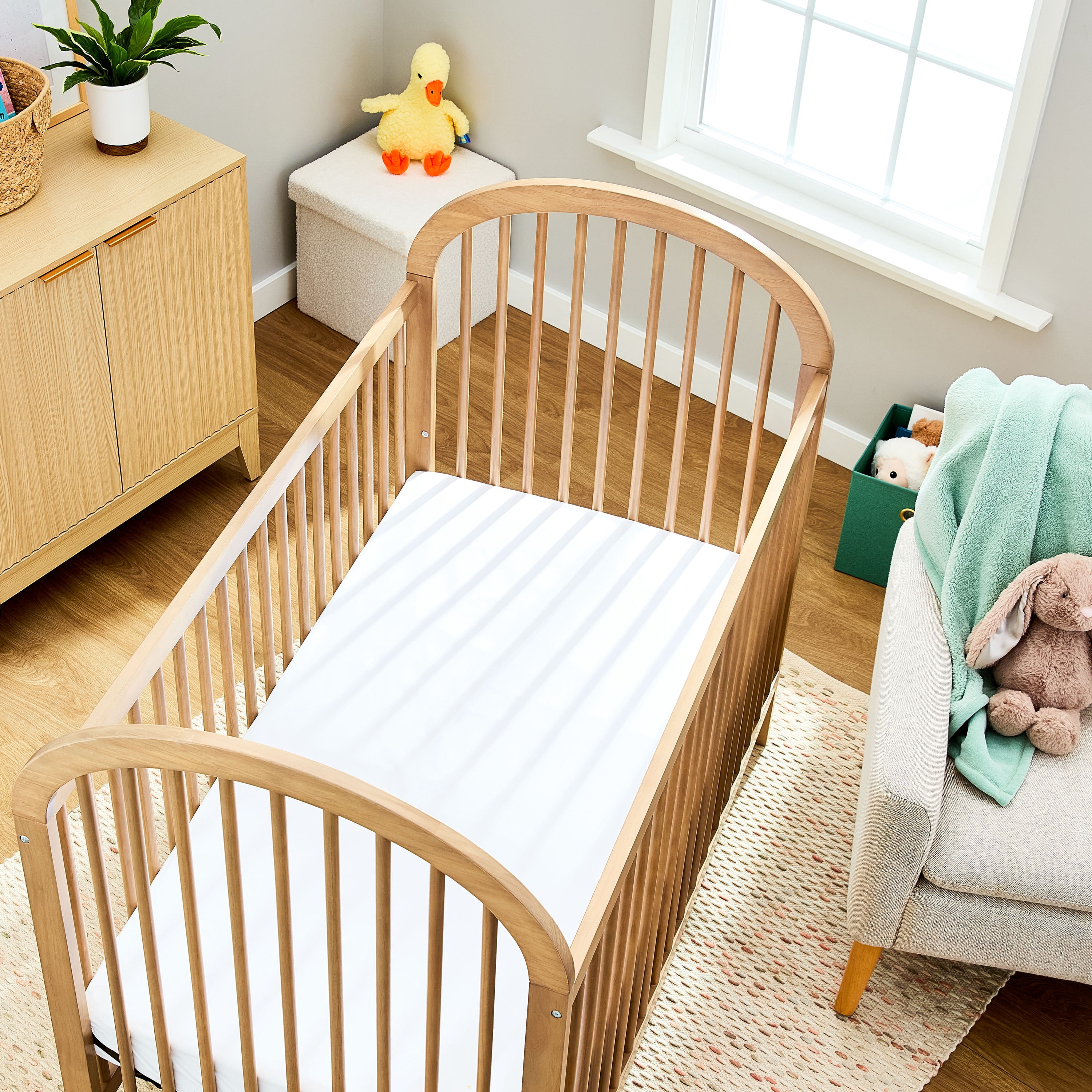 Parent's Choice 180 Thread Count White Cotton Fitted Crib Sheet