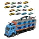 thumbnail image 3 of Camión de juguete, vehículos de arranque con remolque, juego plegable azul con 16 coches, 3 of 9