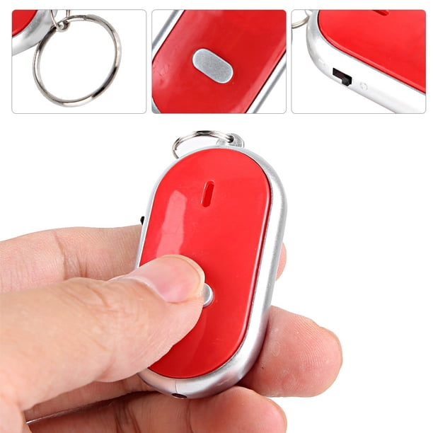 Control de Voz Anti, Silbato Buscador de Llaves Localizador de Llaveros Rastreador de Llaves para Dispositivos Perdidos Buscador de Sonido Rojo