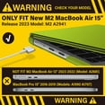 thumbnail image 3 of IBENZER Compatible with 2025 2024 2023 MacBook Air 15 inch case M4 A3241 M3 A3113 M2 A2941, Hard Shell Case & Keyboard Cover & Screen Protector & Type-C Adapter for Mac Air 15.3", Avocado Green, AVGN, 3 of 9