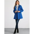 thumbnail image 3 of DARING DIVA Women's Peter Pan Collar Double Breasted Winter Trench Coat Indigo Blue L, 3 of 6