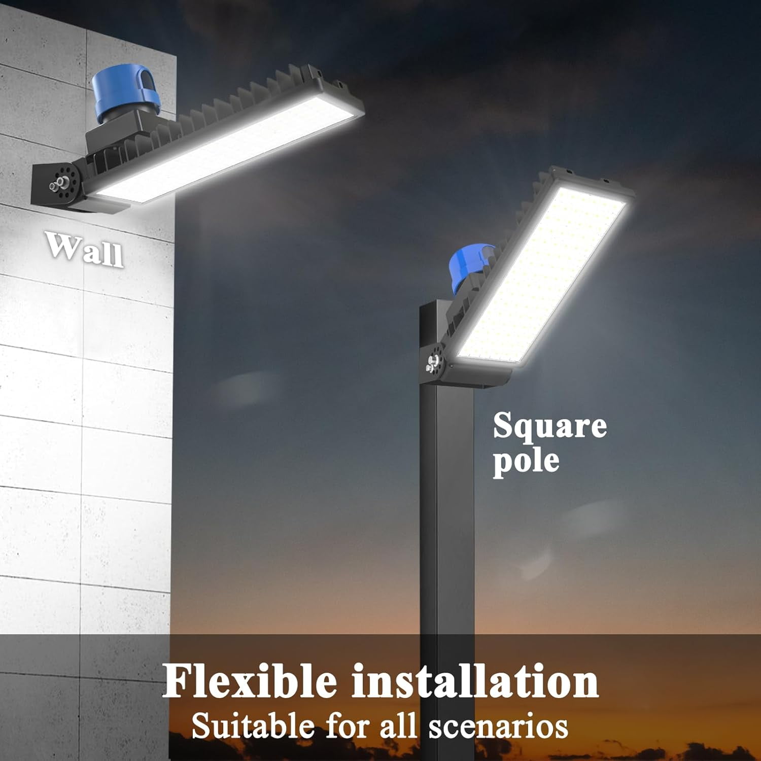 Kekeou LED flood lights outdoor,100W Dusk to Dawn Street Light,14 000LM, IP67 Waterproof Security Light for Yard