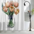 thumbnail image 2 of Watercolor Tulip Fabric Shower Curtain Yellow Flowers Leaf Washable Shower Curtains for Bathroom, Waterproof Bath Curtain with Hooks Home Decor 36x72in, 2 of 8