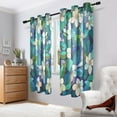 thumbnail image 6 of Blue and Green Floral Semi Sheer Curtains for Living Room Bedroom Set of 2 Insulated Window Drapes, 6 of 6