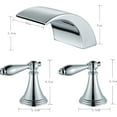 thumbnail image 2 of LED Bathroom Faucets for Sink 3 Hole Bathroom Sink Faucet 2 Handle Bathroom Sink Faucets Waterfall Widespread Faucet with 2 Handle Chrome Bath Taps, 2 of 8