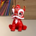 thumbnail image 6 of Chinese Lion Figurine Feng Shui Souvenir Creative Shape Table Centerpieces Decor Red, 6 of 10