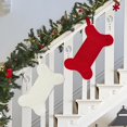 thumbnail image 3 of ‌Large 16.4" Knit Dog Christmas Stocking - Bone Shaped Pet Holiday Decor with Hanging Loop, Super Soft Cable Knit Xmas Stockings for Pets & Family Décor‌, 3 of 7