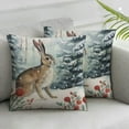 thumbnail image 2 of COMIO Watercolor Snowy Winter Woodland Animals Decorative Throw Pillow Covers for Holiday, Home Sofa Bed Couch Farmhouse Holiday Decor  Set of 2, 2 of 6