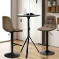 thumbnail image 4 of Gymax Set of 4 Adjustable Bar Stools Swivel Counter Height Linen Chairs with Back Brown, 4 of 10