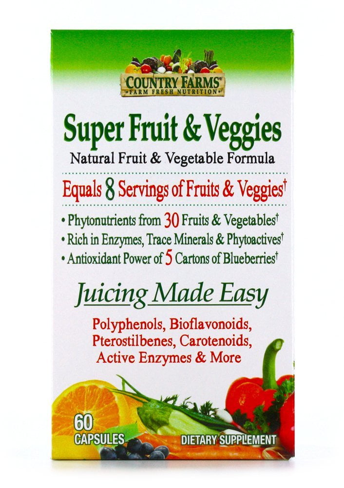 Country Farms Super Fruit and Veggies Capsules, 30 Fruits and