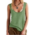 thumbnail image 4 of Summer Sleeveless Solid Color Women Scoop Neck Casual Tank Tops Camisole, 4 of 7