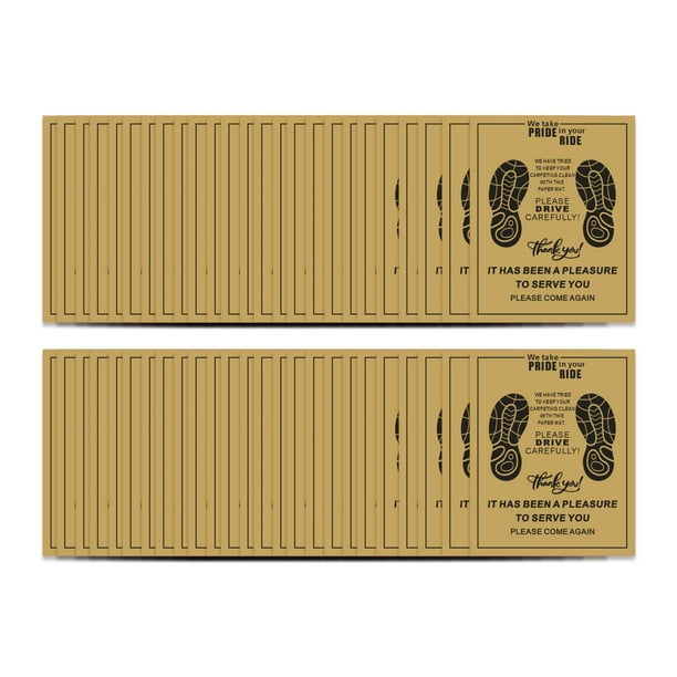50 alfombrillas de papel para coche, protector de alfombras para vehículos, suministros de detalle, alfombras para coche Estilo amarillo D