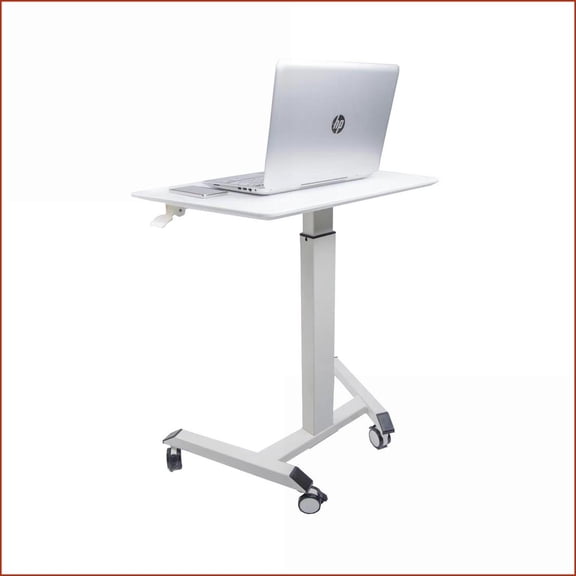 Desks, Compact Adjustable Standing Desk for Small Spaces | White | Metal & Wood