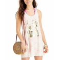 thumbnail image 2 of MIKEN SWIM Women's Pink Tie Dye Lace-Up Back Metallic Scoop Neck Swimsuit Cover Up XS, 2 of 3