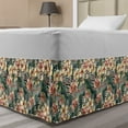 thumbnail image 1 of Tropical Bed Skirt, Close up Scene of Detailed Exotic Flowers on Stripes, Elastic Bedskirt Dust Ruffle Wrap Around for Bedding Decor, 4 Sizes, Multicolor, by Ambesonne, 1 of 2
